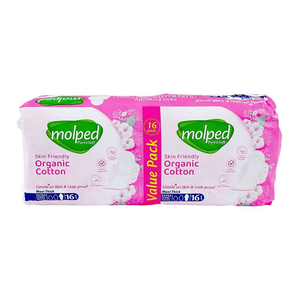 Molped X/Long 16Pads Maxi Thick Organic Cotton